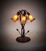 Meyda Lighting 14962 16.5"H Amber/Purple Pond Lily 5 LT Accent Lamp