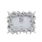 Sagebrook Home Polyresin 4X6`` Starfish Photo Frame, Silver