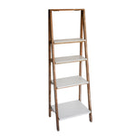 Sagebrook Home Wood/Metal 61`` Ladder Shelf, White/Brown