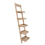 Sagebrook Home 14982 77" Wood/Metal Ladder Shelf, Brown