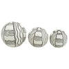 Sagebrook Home 16551-17 Ceramic, Set of 3 Curvy Line Painted Orbs, 4/5/6", Black