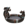 Sagebrook Home 15001 10" Polyresin Dad & Son Elephant Bird Bath, Copper