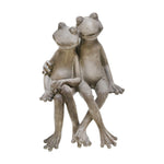 Sagebrook Home Polyresin 19`` Sitting Frog Couple Figurine, Gray
