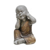 Sagebrook Home 15006-01 12" Polyresin No Hear Baby Monk, Gray/Gold