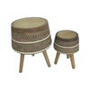 Sagebrook Home Set of 2 11/15" Planter W/ Wood Legs, Brown