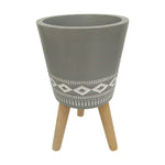 Sagebrook Home 15020-05 16" Diamond Planter with Wood Legs, Gray