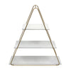 Sagebrook Home 15024-01 26" Metal/Wood Triangle Wall Shelf, White/Gold