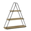 Sagebrook Home 15024 26" Metal/Wood Triangle Wall Shelf, Brown/Black