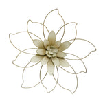 Sagebrook Home Metal 20`` Wall Flower, Gold/Ivory Wb