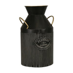 Sagebrook Home 15029-02 14" Metal Handled Garden Vase, Black