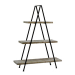 Sagebrook Home Metal/Wood 54`` Pyramid Shelf, Brown/Black
