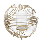 Sagebrook Home 15040-02 11" Metal Sphere Tea Light Candle Holder, Gold
