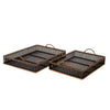 Sagebrook Home 15045 20"/22" Bamboo Trays, Black, Set of 2