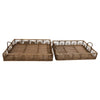 Sagebrook Home Set of 2 Bamboo Trays 20/22``, Natural