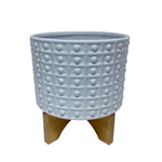 Sagebrook Home 11`` Dotted Planter W/ Stand, White