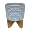 Sagebrook Home 5`` Dotted Planter W/ Stand, White