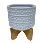 Sagebrook Home 5`` Dotted Planter W/ Stand, White