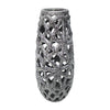 Sagebrook Home Ceramic 13" Cut-Out Vase, Silver