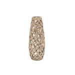 Sagebrook Home 15059-03 18" H Ceramic Cut-Out Vase, Champagne