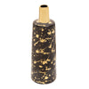 Sagebrook Home 15``H Vase W/ Gold Lid, Black/Gold