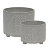 Sagebrook Home 15064-05 10"/12" Ceramic Diamond Footed Planter, Gray, Set of 2
