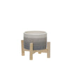 Sagebrook Home 6" Ceramic Planter W/ Wood Stand, Beige Mix