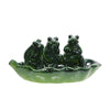 Sagebrook Home Ceramic 12`` Frog Trio Bird Feeder, Green