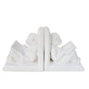 Sagebrook Home 15080 7" Ceramic Reading Monkey Bookends, White, Set of 2