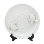 Sagebrook Home Ceramic 14`` Decorative Plate W/ Turtles, White