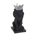Sagebrook Home 15097-01 8" Polyresin Lion with Crown Figurine, Black/Silver