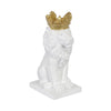 Sagebrook Home 15097-02 8" Polyresin Lion with Crown Figurine, White/Gold