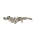 Sagebrook Home Polyresin 16" Crocodile Figurine, Silver