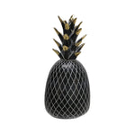 Sagebrook Home Polyresin 8`` Pineapple Decor, Black/Gold
