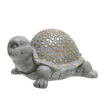 Sagebrook Home Polyresin 14`` Turtle W/Gold Dots, Gray