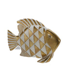 Sagebrook Home Polyresin 5``H Abstract Fish Figurine, White/Gold