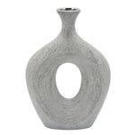 Sagebrook Home 13" Beaded Oval Vase Cut-Out, Silver