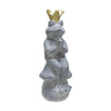 Sagebrook Home 15120 23" Frog with Crown Figurine, Gray