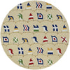 Couristan Outdoor Escape Nautical Flags 7'10" X 7"10" Round Indoor/Outdoor  Transitional Rug