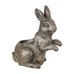 Sagebrook Home 15`` Hopping Rabbit Planter, Gray
