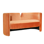Sagebrook Home Pleated Velveteen Sofa, Rust