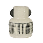 Sagebrook Home Ceramic 8" Eared Vase, White