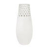 Sagebrook Home Ceramic 20`` Cut-Out Vase, White