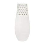 Sagebrook Home Ceramic 20`` Cut-Out Vase, White