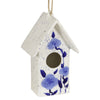 Sagebrook Home Ceramic 10`` Floral Birdhouse, Blue