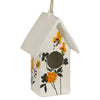 Sagebrook Home Ceramic 10`` Floral Birdhouse, Yellow