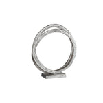 Sagebrook Home Metal 16`` Double Ring Sculpture, Nickel