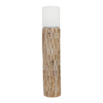 Sagebrook Home 15142-02 49" Wood Mosaic Candle Holder, Brown