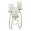 Sagebrook Home Aluminum 20" Tri-Pillar Candle Holder, Silver Kd