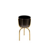Sagebrook Home Metal 20" Planter On Tripod, Gunmetal/Gold