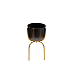 Sagebrook Home Metal 20" Planter On Tripod, Gunmetal/Gold